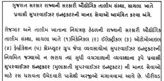 ITI Sayla Recruitment for Supervisor Instructor Posts 2018