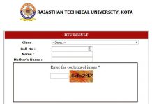 RTU B.Tech 1st Sem Result