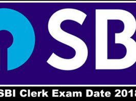 SBI Clerk 2018 Exam Date