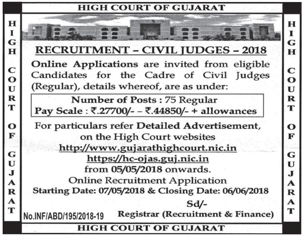 Gujarat High Court Civil Judge Recruitment