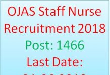 OJAS Staff Nurse Recruitment 2018