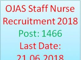OJAS Staff Nurse Recruitment 2018