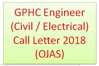 GPHC Engineer (Civil / Electrical) Call Letter 2018