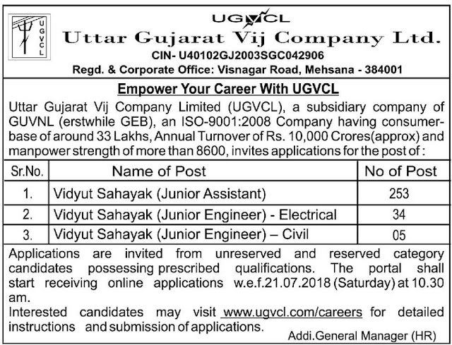 UGVCL Vidyut Sahayak Recruitment