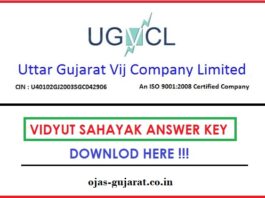 UGVCL Vidyut Sahayak Answer Key