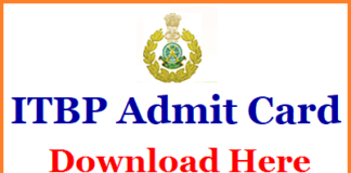 itbp admit card