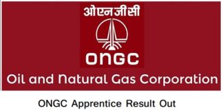 ONGC Apprentice Result