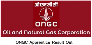 ONGC Apprentice Result