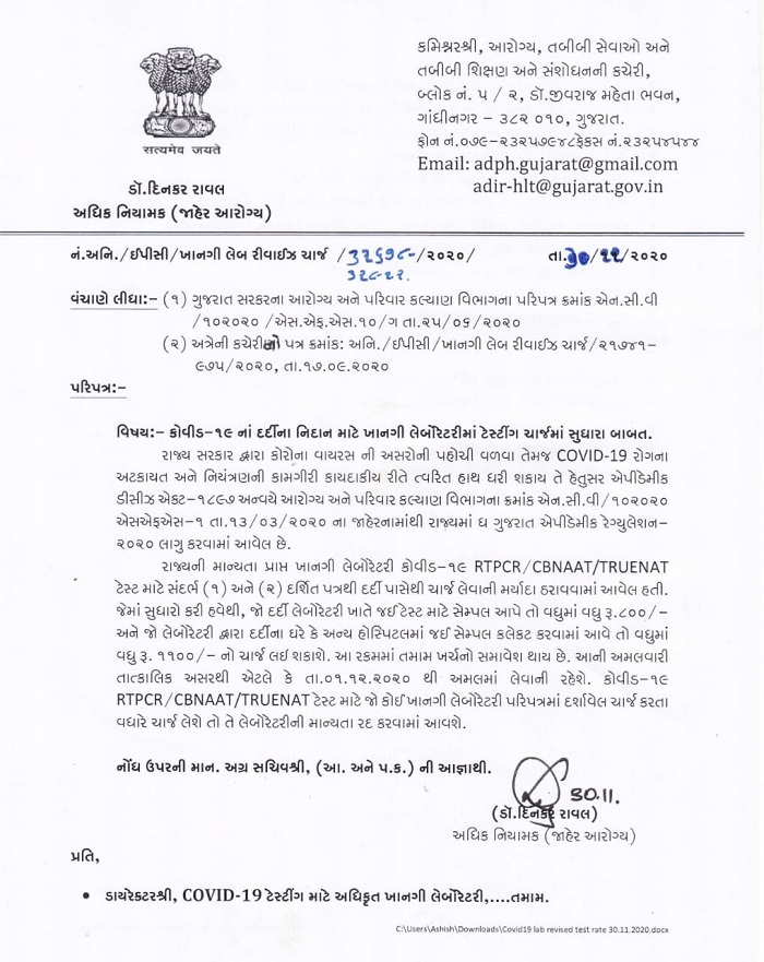 RT-PCR test charge