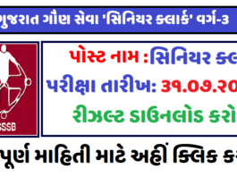 GSSSB Senior Clerk Result